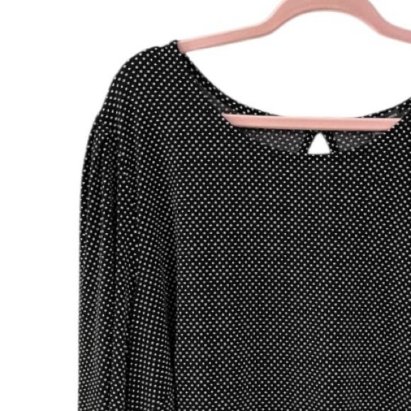 Adrianna Papell Polka Dot 3/4 Sleeve Stretch Knit Top - Picture 2 of 6